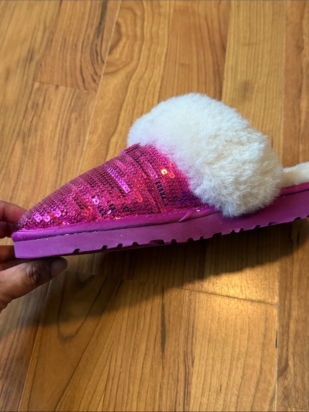 UGG Kids Sequin Clog Slippers in Fuchsia